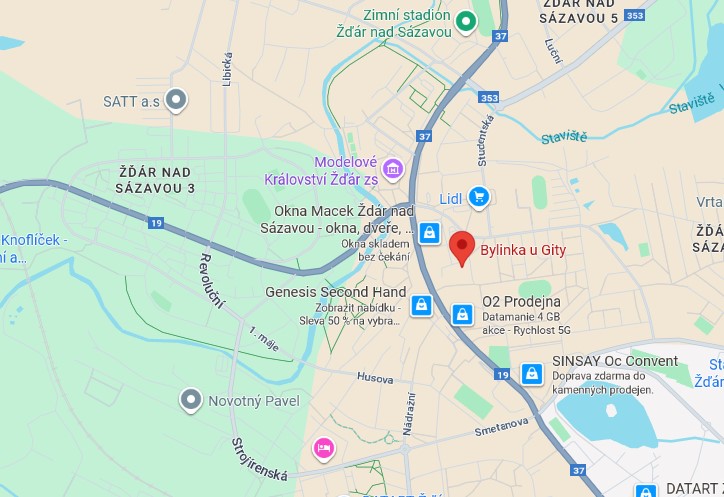 Bylinka u Gity na mapě